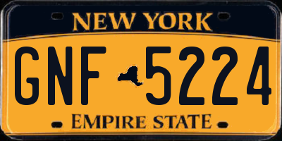NY license plate GNF5224