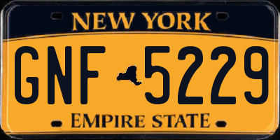NY license plate GNF5229
