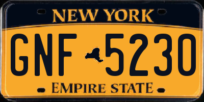 NY license plate GNF5230