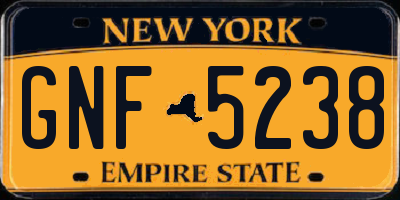 NY license plate GNF5238