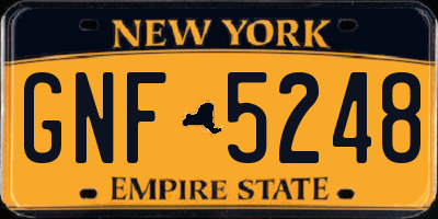NY license plate GNF5248