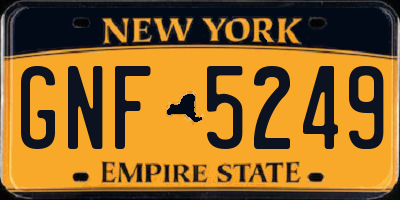 NY license plate GNF5249