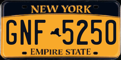 NY license plate GNF5250