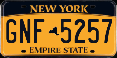 NY license plate GNF5257