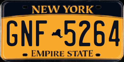 NY license plate GNF5264