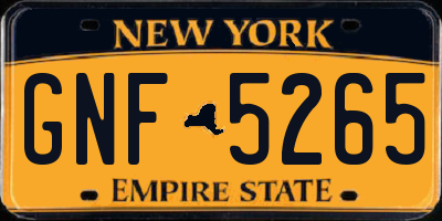 NY license plate GNF5265