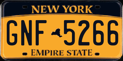 NY license plate GNF5266