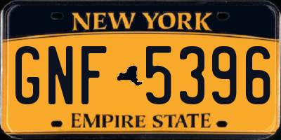NY license plate GNF5396