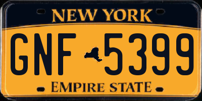 NY license plate GNF5399