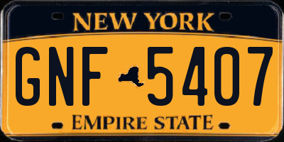 NY license plate GNF5407
