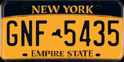 NY license plate GNF5435