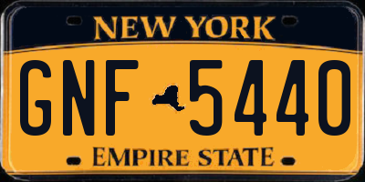 NY license plate GNF5440