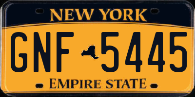 NY license plate GNF5445