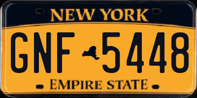 NY license plate GNF5448