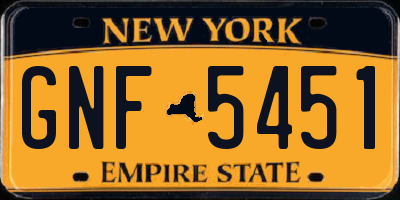 NY license plate GNF5451