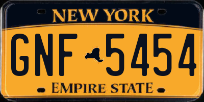 NY license plate GNF5454