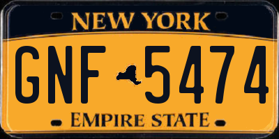 NY license plate GNF5474