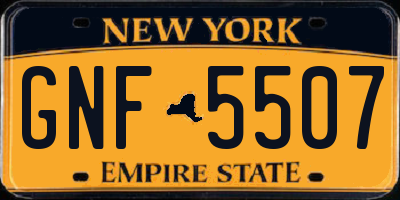NY license plate GNF5507
