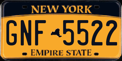 NY license plate GNF5522