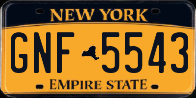 NY license plate GNF5543