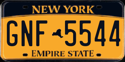NY license plate GNF5544