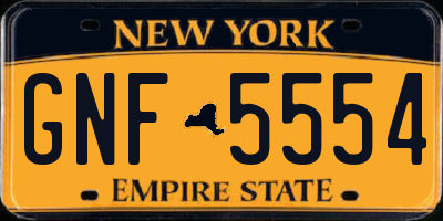 NY license plate GNF5554