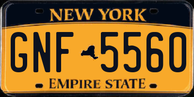 NY license plate GNF5560