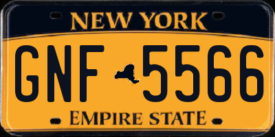 NY license plate GNF5566