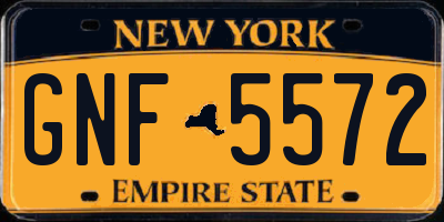 NY license plate GNF5572
