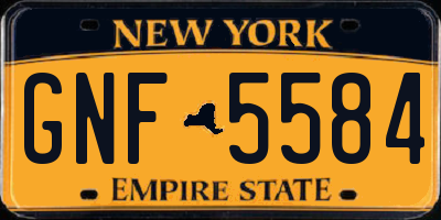 NY license plate GNF5584