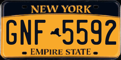 NY license plate GNF5592