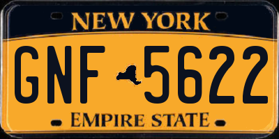NY license plate GNF5622