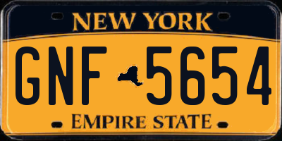 NY license plate GNF5654