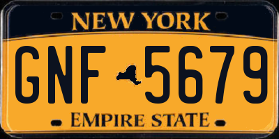 NY license plate GNF5679