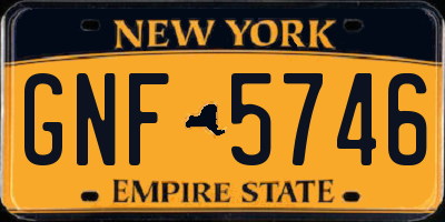 NY license plate GNF5746
