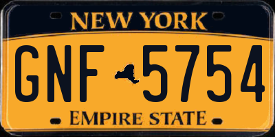 NY license plate GNF5754