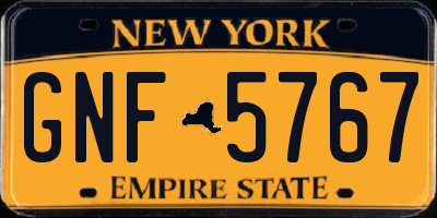 NY license plate GNF5767