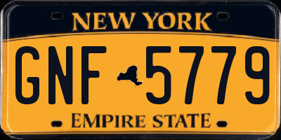 NY license plate GNF5779