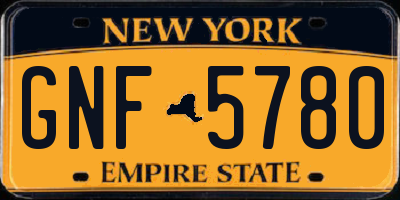 NY license plate GNF5780