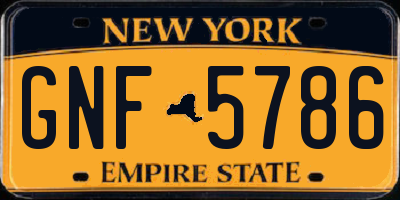 NY license plate GNF5786