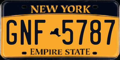 NY license plate GNF5787