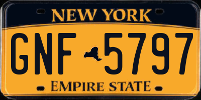 NY license plate GNF5797