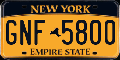 NY license plate GNF5800