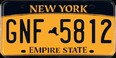 NY license plate GNF5812