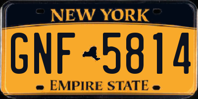 NY license plate GNF5814