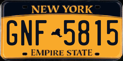NY license plate GNF5815