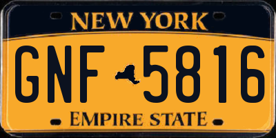 NY license plate GNF5816