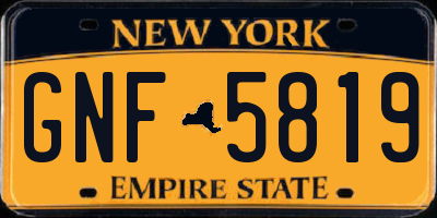 NY license plate GNF5819