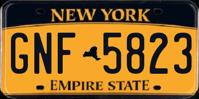 NY license plate GNF5823