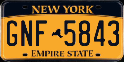 NY license plate GNF5843